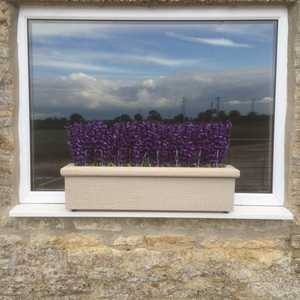Millboard Window Box Planter With Artificial Lavender